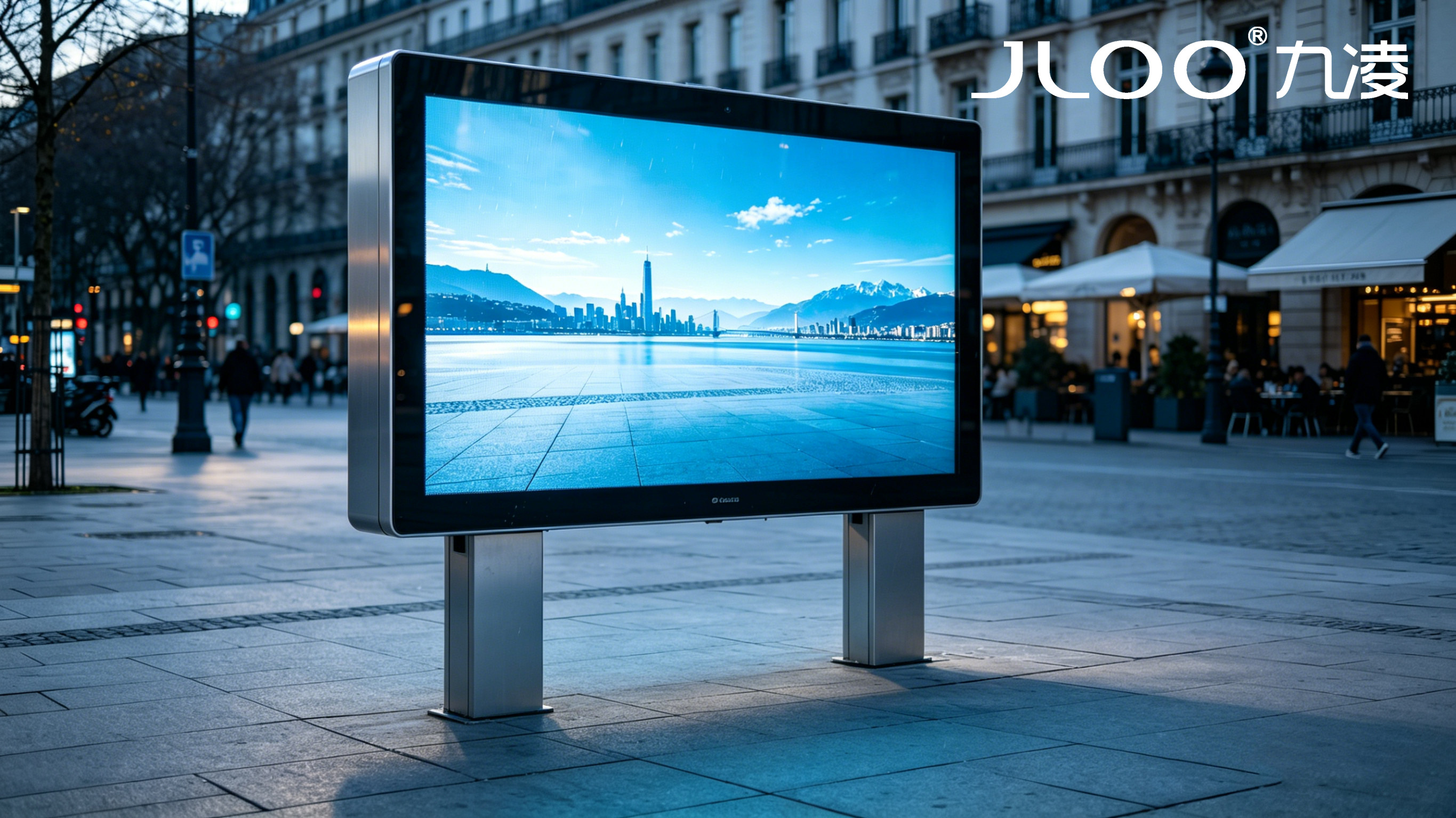 九凌JLOO:户外广告机一体机多少钱智能分屏酒吧广告投放