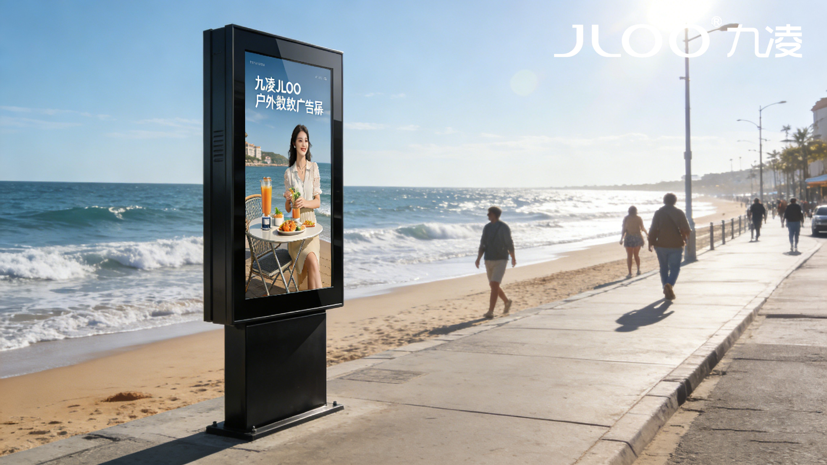 九凌JLOO:户外广告机工厂设计图不卡顿健身房宣传