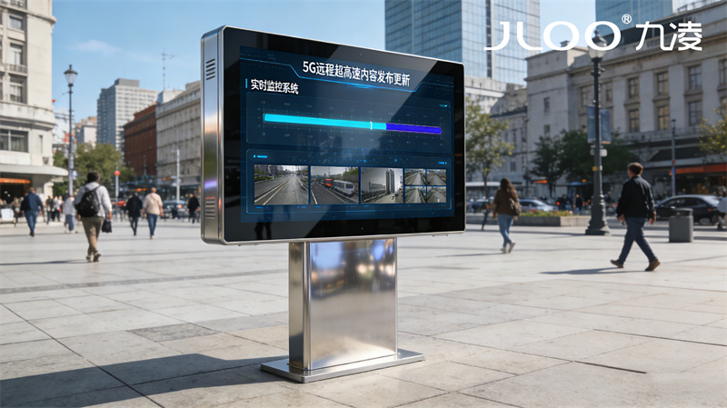 九凌JLOO:32寸户外广告机尺寸多大道路安全宣传壁挂安装