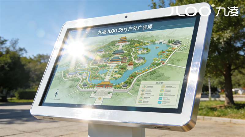2026年4月最新：九凌JLOO丨55英寸垂钓中心防雨淋户外触摸一体机