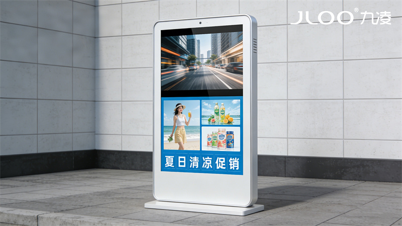 九凌JLOO:4G户外广告机招商信息发布智能分屏