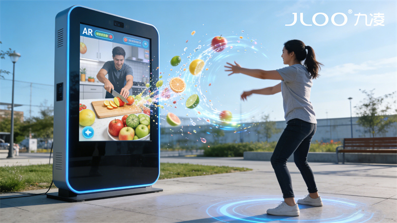 九凌JLOO:窄边户外广告机学校户外宣传自动更新