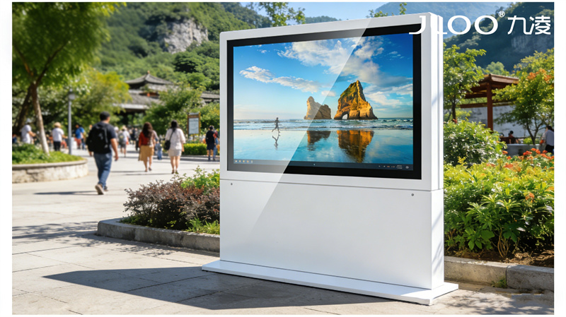 九凌JLOO:全天候广告机商业步行街展示智能温控