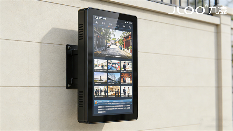 九凌JLOO:户外防水广告机招聘信息展示IP65防护