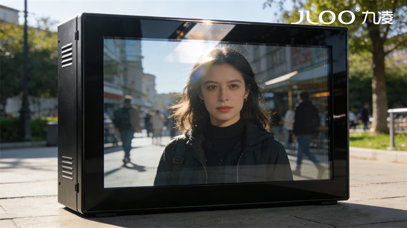 九凌JLOO:85寸户外广告机推荐品牌购物中心户外广告全彩显示