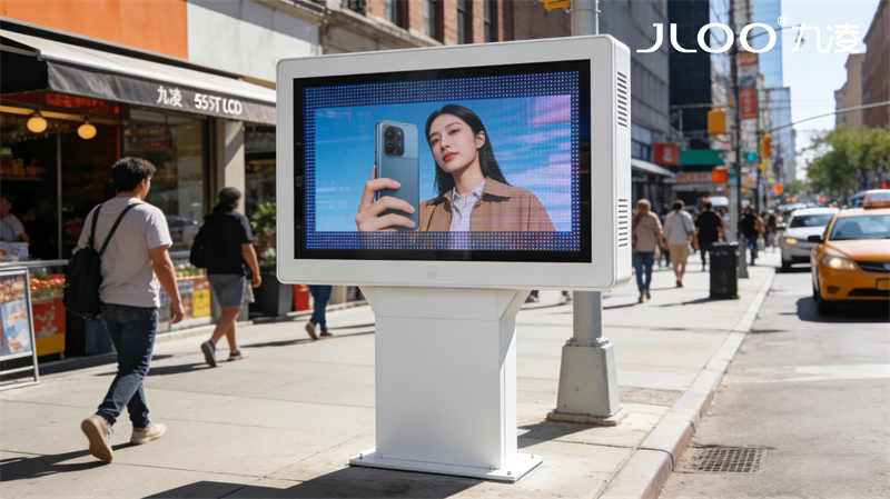 2026年4月最新：JLOO九凌丨65寸户外广告机中学智能休眠节能模式自动切换