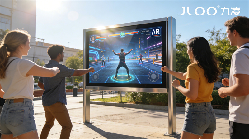 2026年4月最新：JLOO九凌丨43寸户外广告机养老院超薄机身壁挂节省安装空间