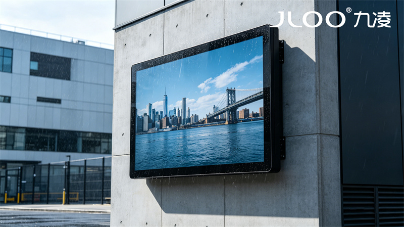 九凌JLOO:户外立式广告机花店户外展示无线投屏