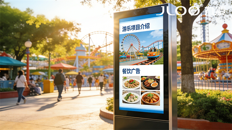 九凌JLOO:户外立式广告机花店户外展示无线投屏