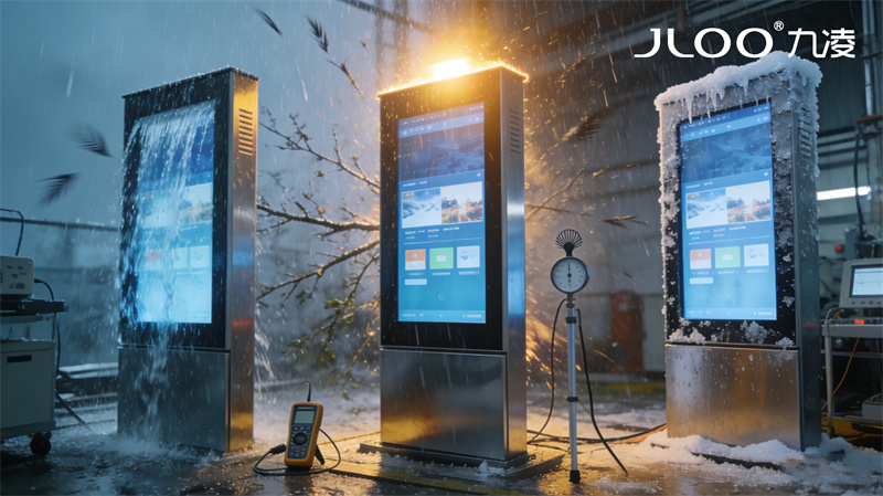 2026年最新：JLOO九凌丨86寸户外广告机卫生院户外防震减震路段颠簸环境适配