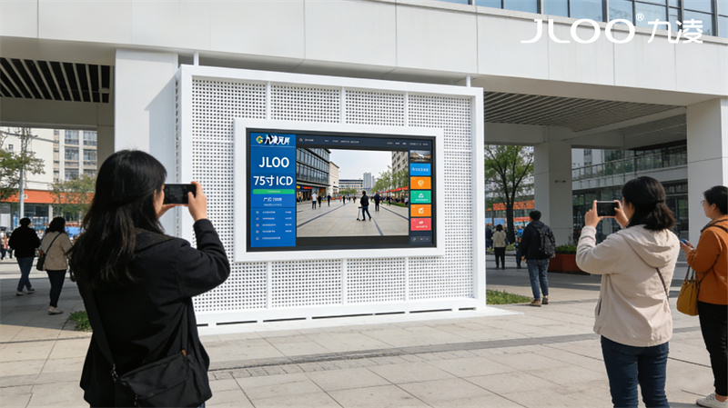 2026年4月最新：九凌JLOO丨55英寸垂钓中心防雨淋户外触摸一体机