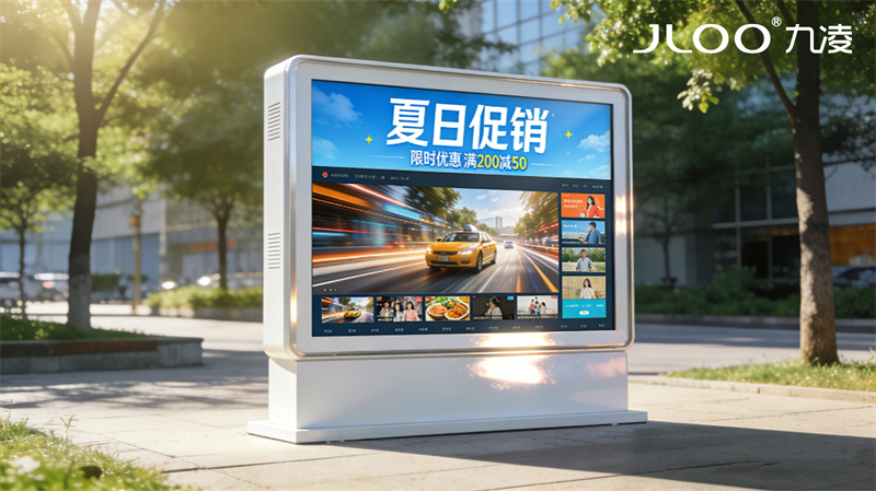 2026年最新：JLOO九凌丨65寸室外显示器智慧站牌WiFi智能联网网络灵活部署