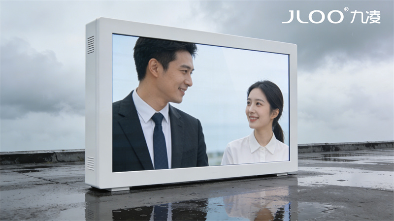 2026年最新：JLOO九凌丨98寸户外广告机地下车库抗凝露温控温差环境防结露