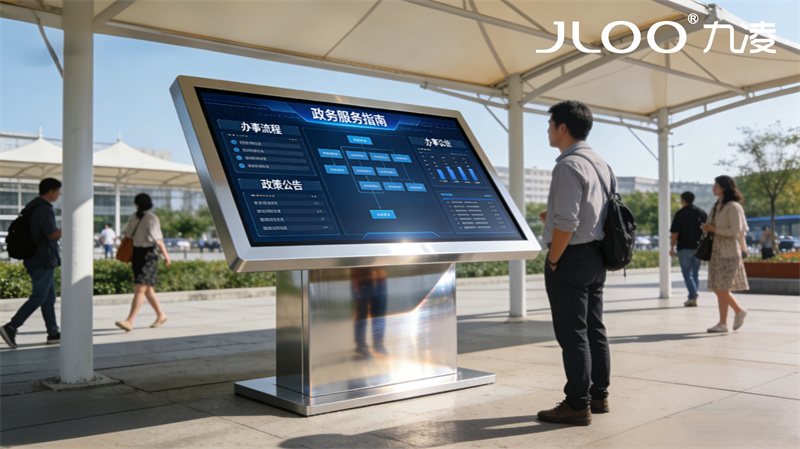 2026年4月最新：JLOO九凌丨65寸户外广告机法治宣传点智能温控系统实时监测机身温度