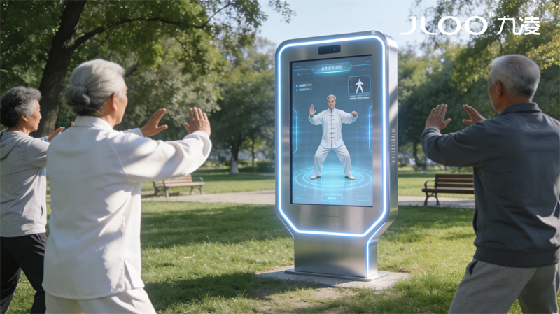 2026年4月最新：JLOO九凌丨43寸户外广告机食堂门口加厚金属外壳高强度机身抗冲击