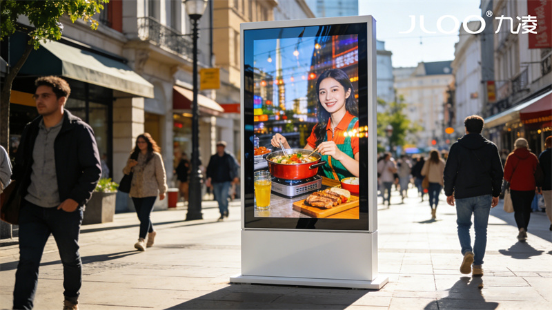 2026年最新：JLOO九凌丨49寸户外广告机市政广场耐雨雪侵蚀杜绝灰尘水汽渗入