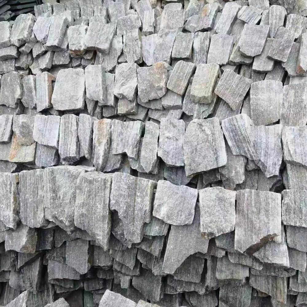 黄木纹板岩冰裂纹碎拼天然石板片石乱形铺地石