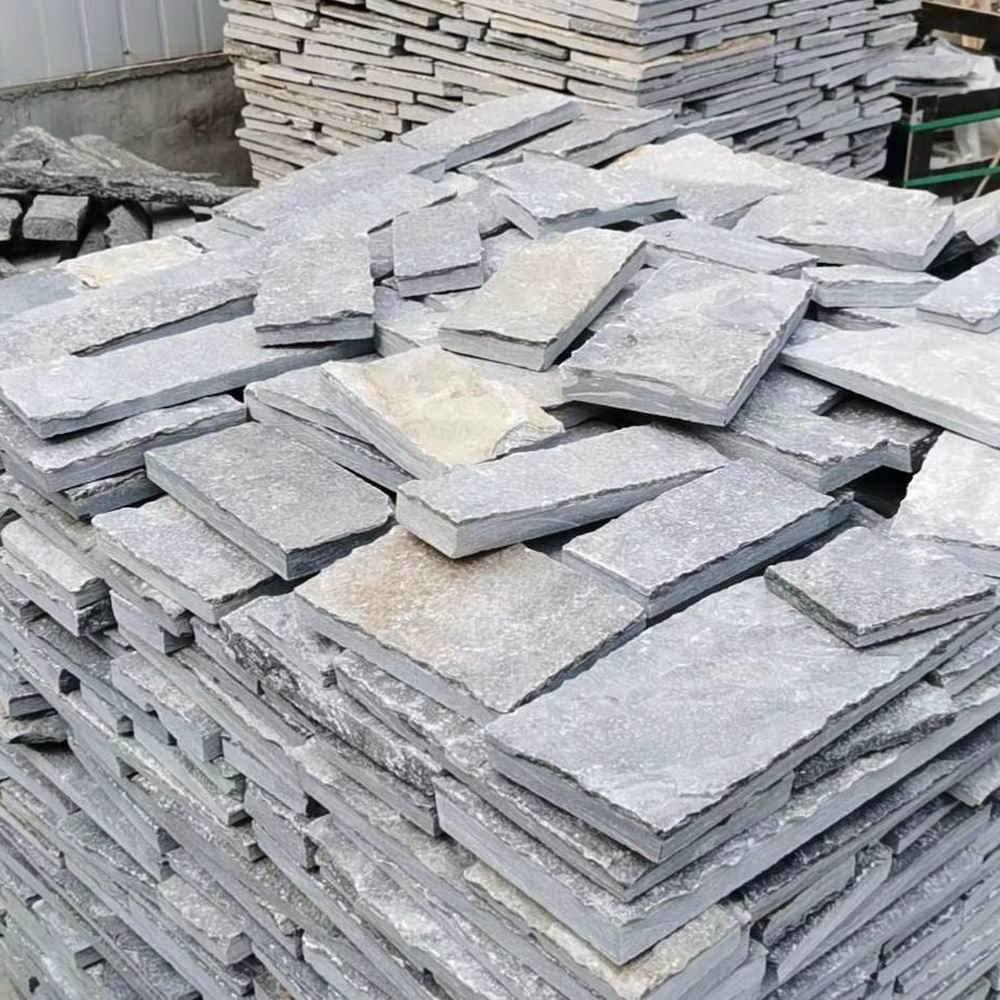 天然木纹砂岩文化石黄木纹板岩毛石碎拼石散片石