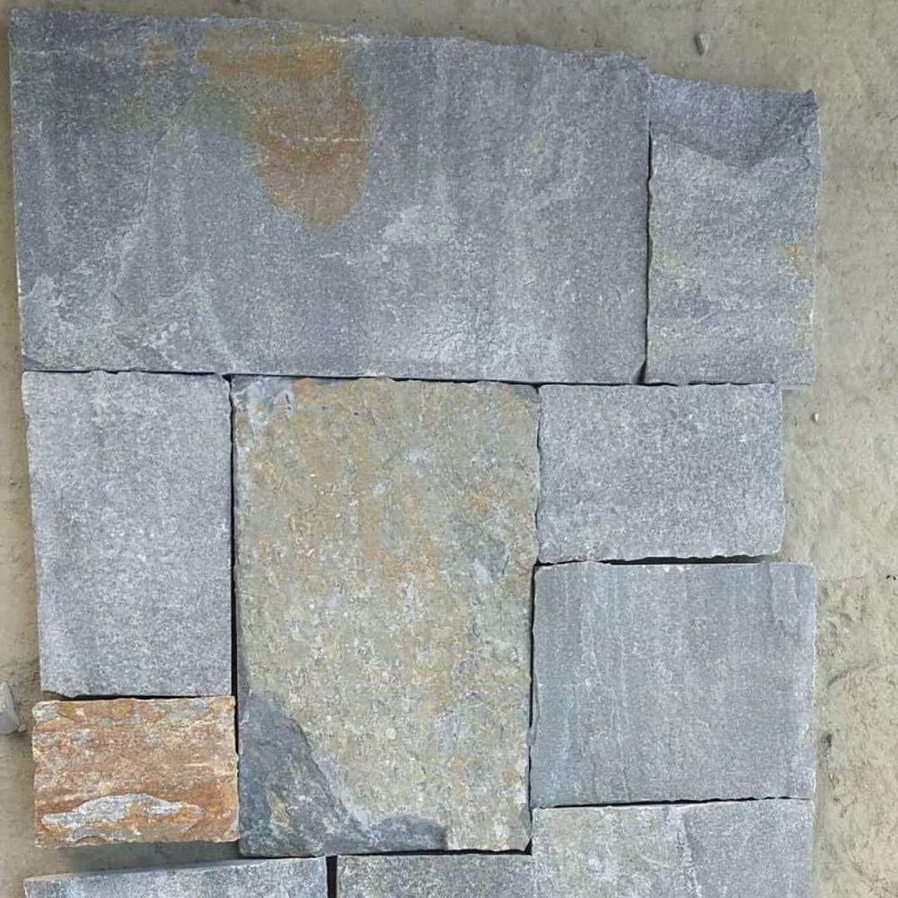 青石板汀步石板岩踏步石脚踏石黑色碎拼片石铺路石