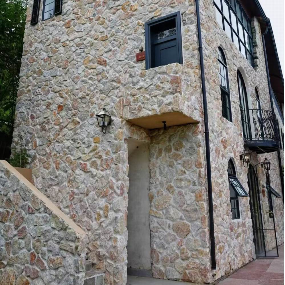 黄色板岩黄木纹铺地石虎皮石网贴不规则碎拼自然面乱形毛石