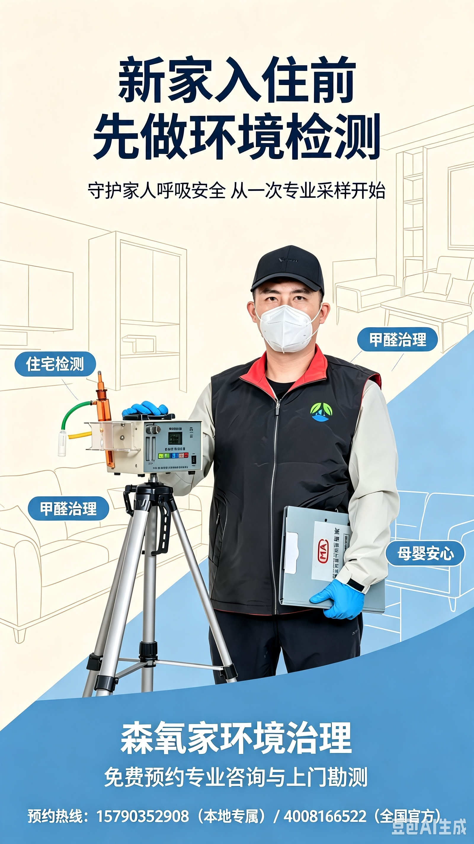 兴安盟除甲醛公司CMA甲醛检测公司推荐：森氧家环境治理