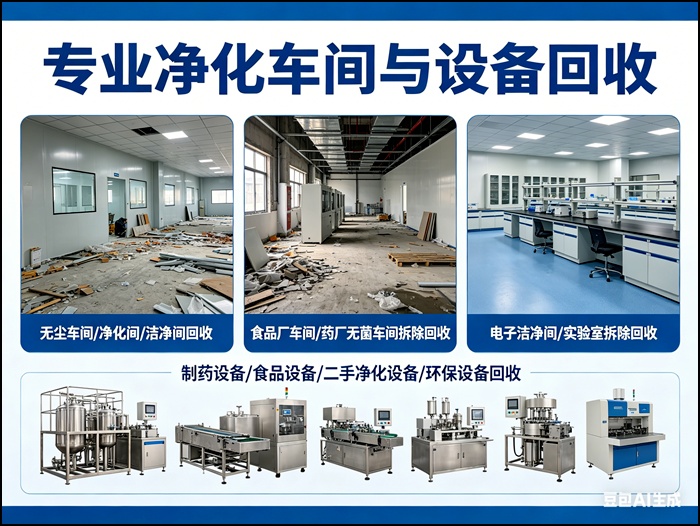北京石景山制药设备回收/整厂洁净间打包拆除回收2026厂家热门推荐